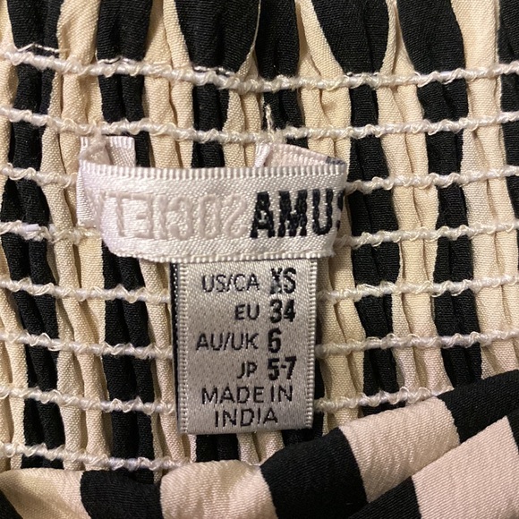 Amuse Society Total Flirt Woven Off the Shoulder Top Pant Set / beige black XS S - Picture 7 of 8